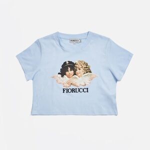 NWOT Fiorucci Angels Cropped Tee Baby Blue